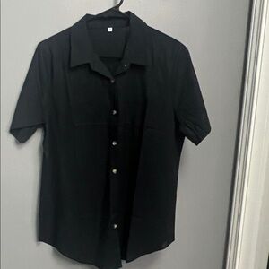Elegant Black Women's Button Down Shirt